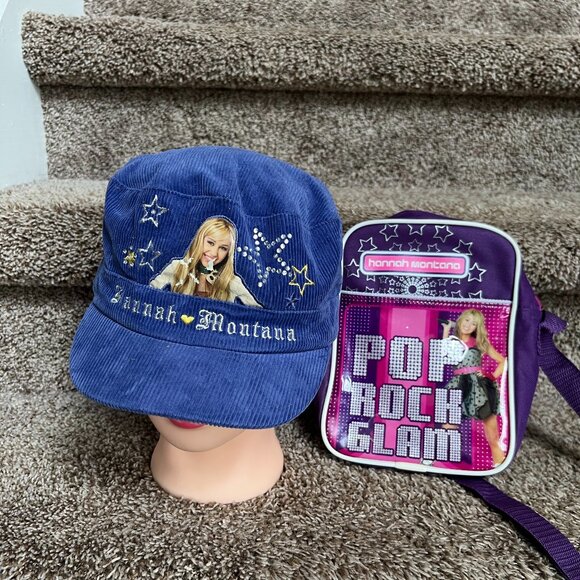 Disney Other - Disney Hannah Montana Girls Conductor Hat and Cross Body Bag Lot.